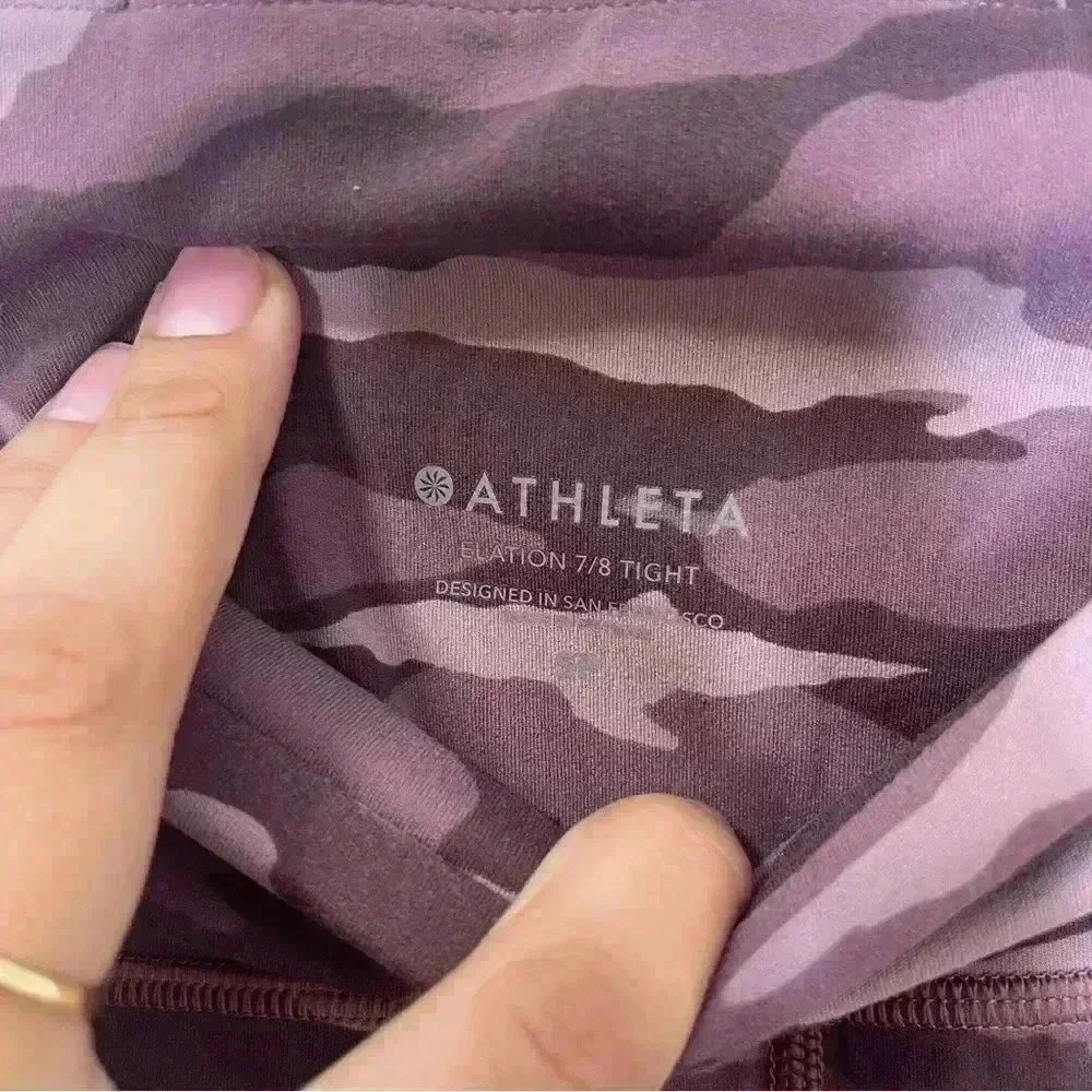 Athleta Elation 7/8 Tight Leggings Mauve Pink Camo High Rise Sz SP - Picture 3 of 8
